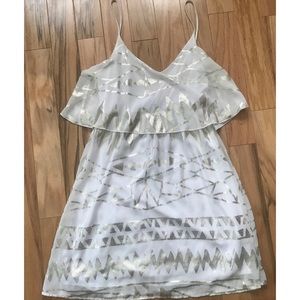 Francesca’s White and Gold Dress